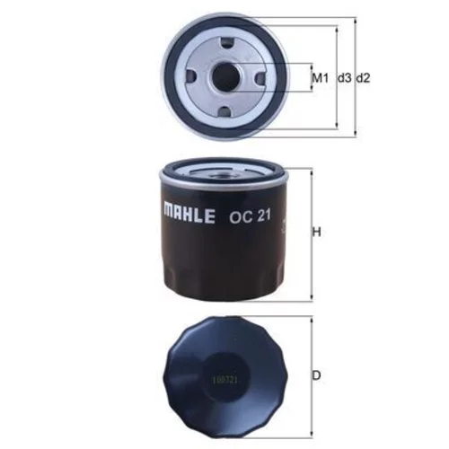 Olejový filter OC 21 /MAHLE/ - obr. 2