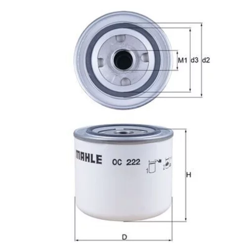 Olejový filter OC 222 /MAHLE/ - obr. 2