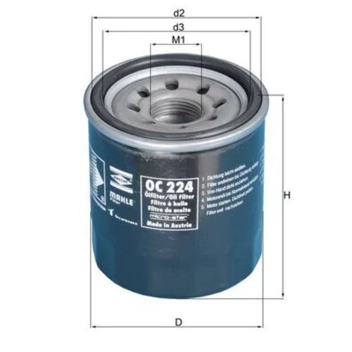 Olejový filter MAHLE OC 224