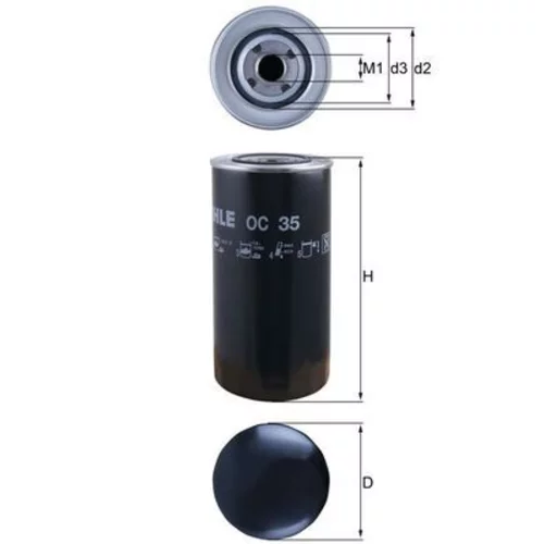 Olejový filter OC 35 /MAHLE/ - obr. 2