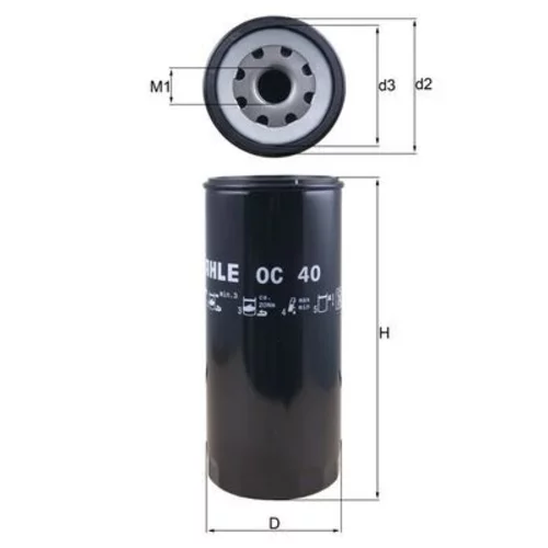 Olejový filter OC 40 /MAHLE/ - obr. 2