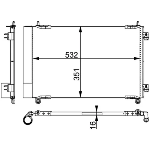 Kondenzátor klimatizácie AC 664 000P /MAHLE/ - obr. 1