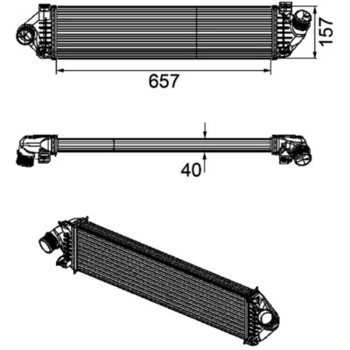 Chladič plniaceho vzduchu CI 190 000P /MAHLE/ - obr. 1