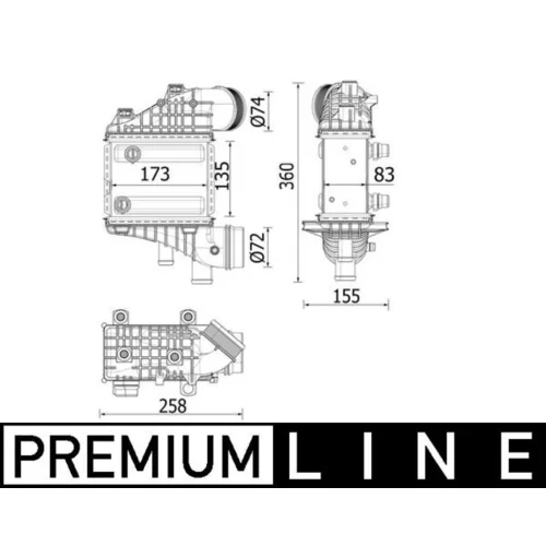 Chladič plniaceho vzduchu CI 552 000P /MAHLE/ - obr. 1