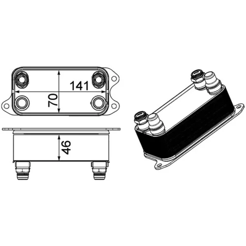 Chladič oleja automatickej prevodovky CLC 227 000P /MAHLE/ - obr. 1