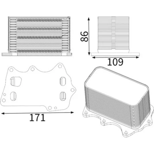 Chladič motorového oleja MAHLE CLC 350 001S