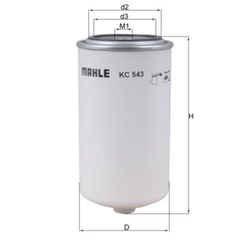 Palivový filter KC 543 /MAHLE/ - obr. 2