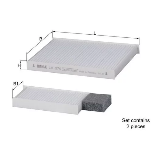 Filter vnútorného priestoru LA 570/S /MAHLE/ - obr. 2