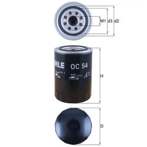 Olejový filter OC 54 /MAHLE/ - obr. 2