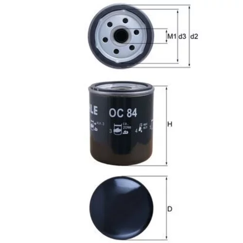 Olejový filter OC 84 /MAHLE/ - obr. 2
