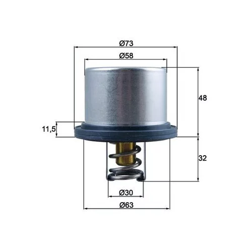 Termostat chladenia MAHLE THD 5 75