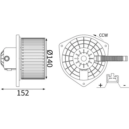 Vnútorný ventilátor MAHLE AB 448 000S