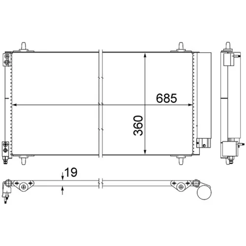 Kondenzátor klimatizácie AC 592 000S /MAHLE/ - obr. 1