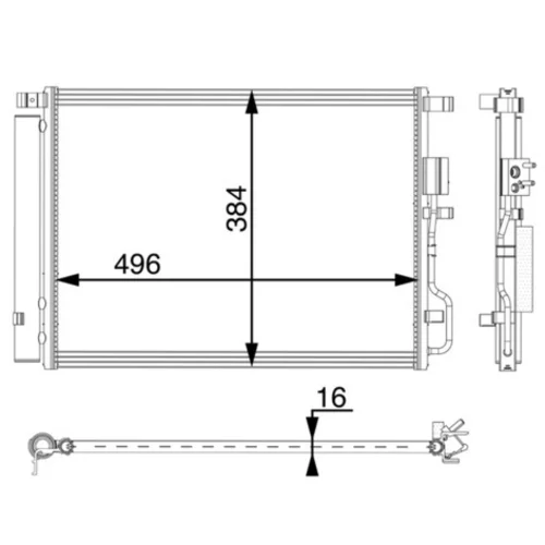 Kondenzátor klimatizácie AC 61 000P /MAHLE/ - obr. 1