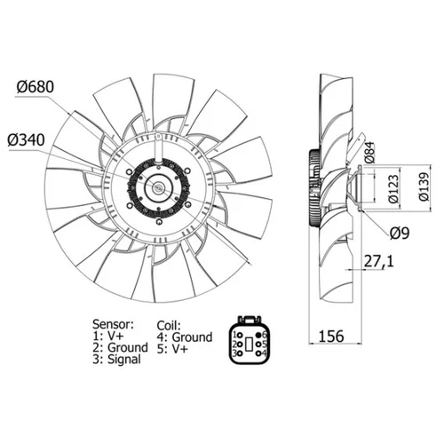 Ventilátor chladenia motora MAHLE CFF 480 000S
