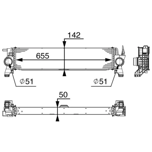 Chladič plniaceho vzduchu CI 153 000P /MAHLE/ - obr. 1