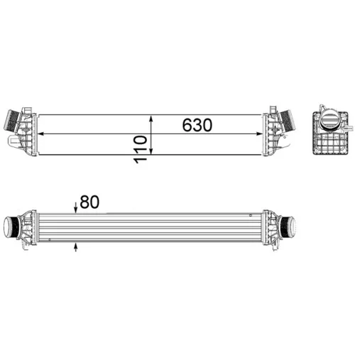 Chladič plniaceho vzduchu CI 258 000P /MAHLE/ - obr. 1