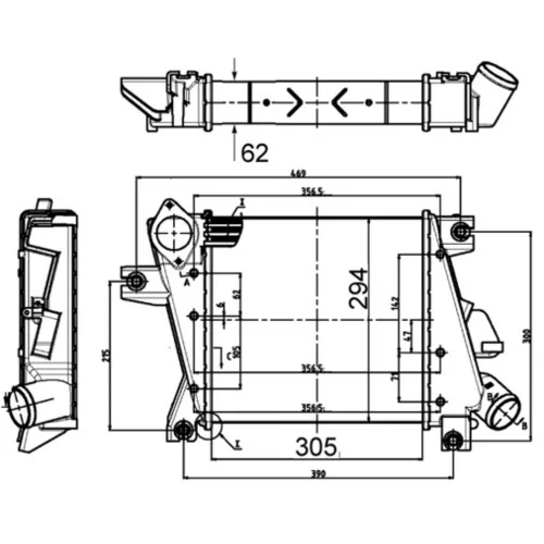 Chladič plniaceho vzduchu CI 508 000S /MAHLE/ - obr. 1