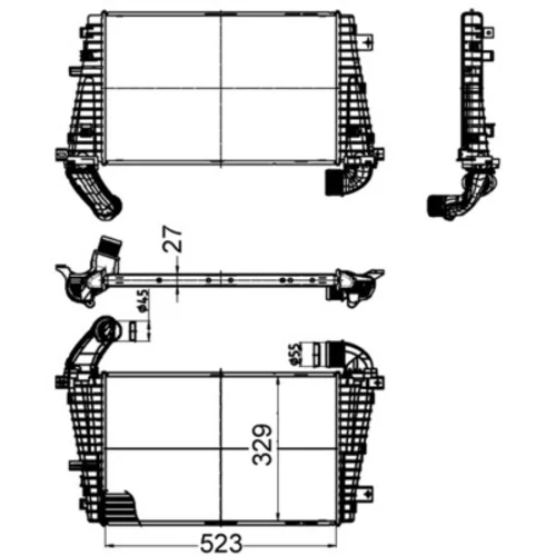 Chladič plniaceho vzduchu CI 511 000S /MAHLE/ - obr. 1
