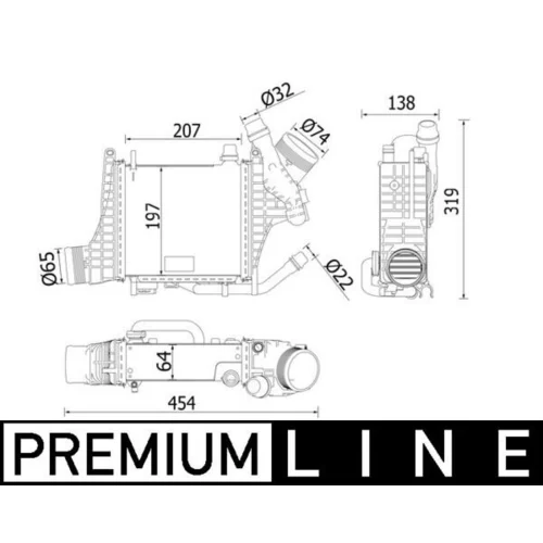 Chladič plniaceho vzduchu CI 541 000P /MAHLE/ - obr. 1