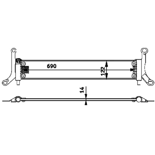 Nízkoteplotný chladič, chladič turbodúchadla CIR 6 000P /MAHLE/ - obr. 1