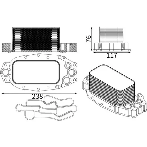 Chladič motorového oleja MAHLE CLC 253 001S