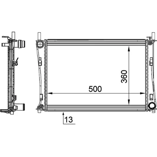Chladič motora CR 1355 000P /MAHLE/ - obr. 1
