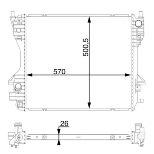 Chladič motora MAHLE CR 1358 000S