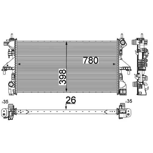 Chladič motora CR 808 000P /MAHLE/ - obr. 1