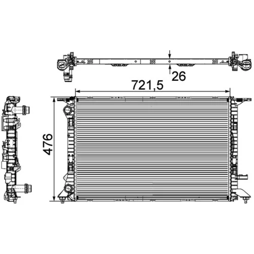 Chladič motora CR 905 000P /MAHLE/ - obr. 1
