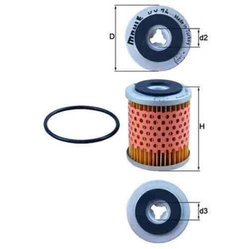 Palivový filter KX 76D /MAHLE/ - obr. 2