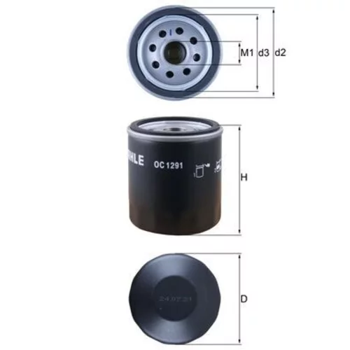 Olejový filter OC 1291 /MAHLE/ - obr. 2