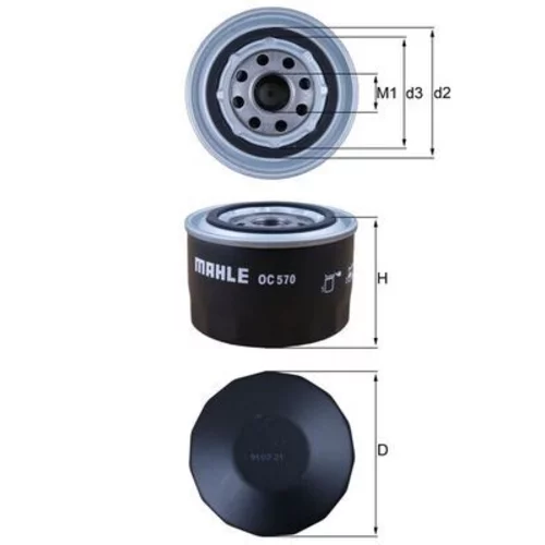 Olejový filter OC 570 /MAHLE/ - obr. 2
