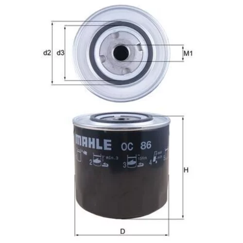 Olejový filter MAHLE OC 86