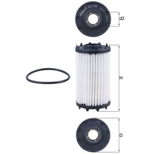 Olejový filter OX 1184D /MAHLE/ - obr. 2
