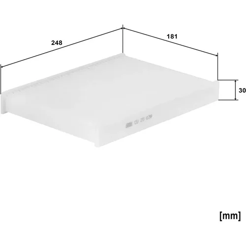 Filter vnútorného priestoru CU 25 038 /Mann-Filter/ - obr. 1