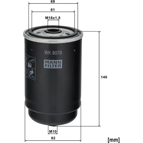 Palivový filter WK 8070 /Mann-Filter/ - obr. 1