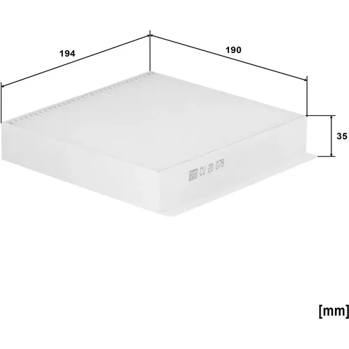 Filter vnútorného priestoru CU 20 078 /Mann-Filter/ - obr. 1