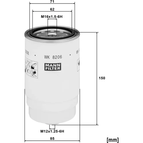 Palivový filter WK 8206 /Mann-Filter/ - obr. 1