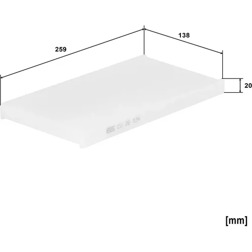 Filter vnútorného priestoru CU 26 034-2 /Mann-Filter/ - obr. 1