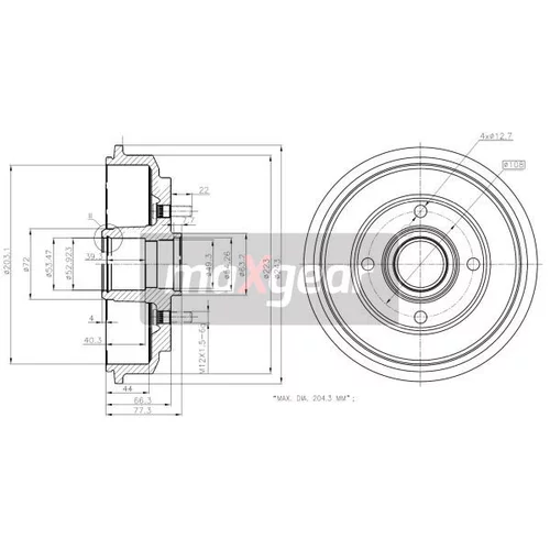 Brzdový bubon 19-2316 /MaXgear/ - obr. 2