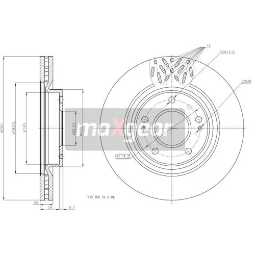 Brzdový kotúč 19-2393 /MaXgear/ - obr. 2