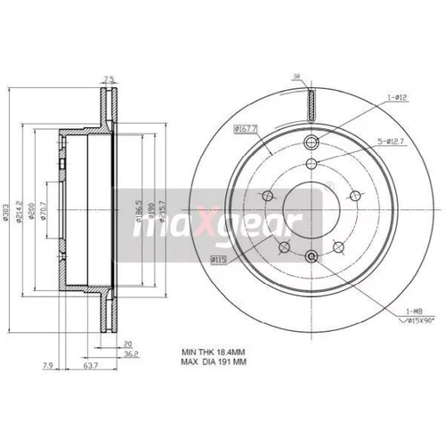Brzdový kotúč 19-2370 /MaXgear/ - obr. 2