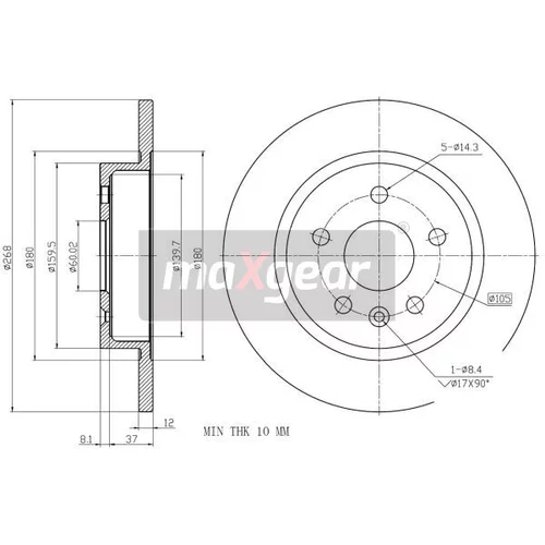 Brzdový kotúč MaXgear 19-2333MAX