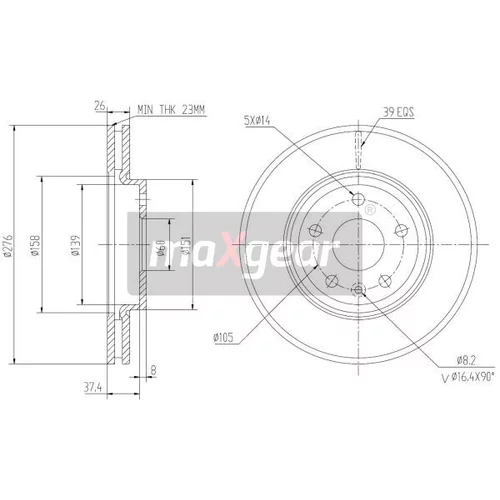 Brzdový kotúč 19-2334 /MaXgear/ - obr. 2