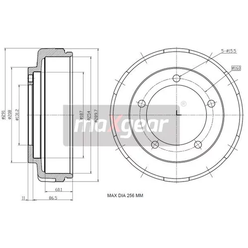 Brzdový bubon 19-2305 /MaXgear/ - obr. 2