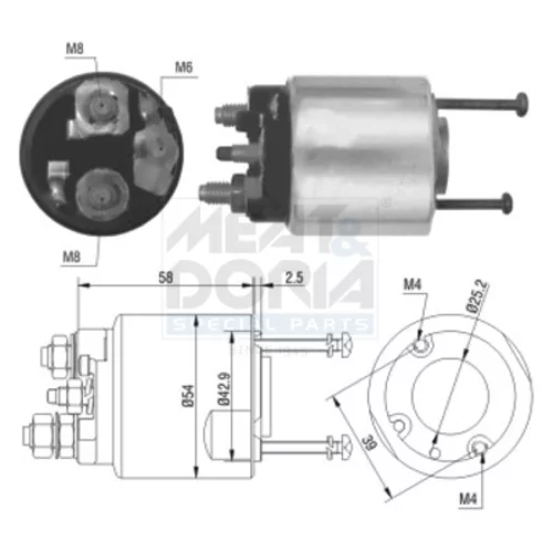 Elektromagnetický spínač pre štartér 46016 (MEAT & DORIA)