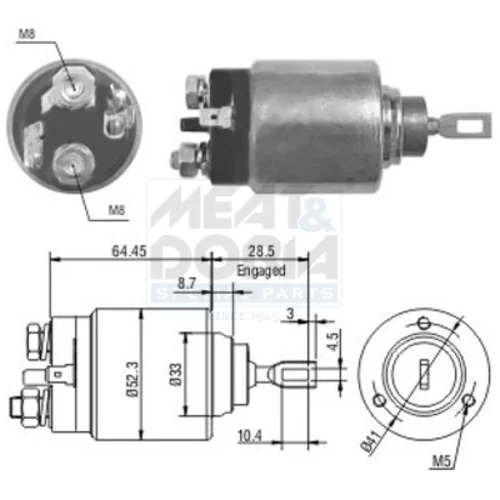 Elektromagnetický spínač pre štartér MEAT & DORIA 46071