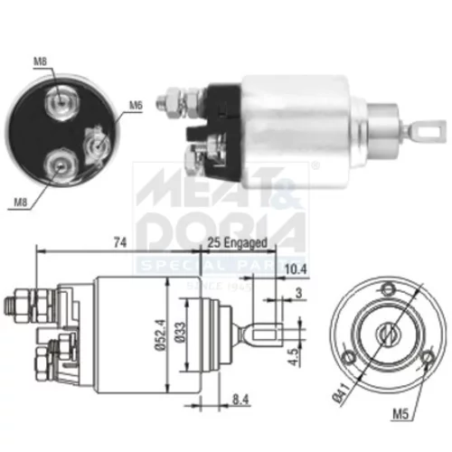 Elektromagnetický spínač pre štartér MEAT & DORIA 46144