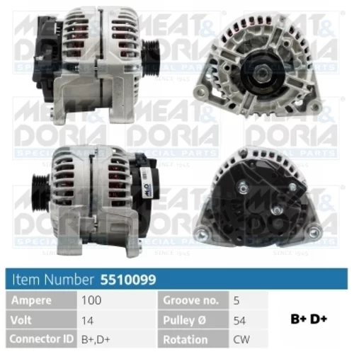 Alternátor MEAT & DORIA 5510099